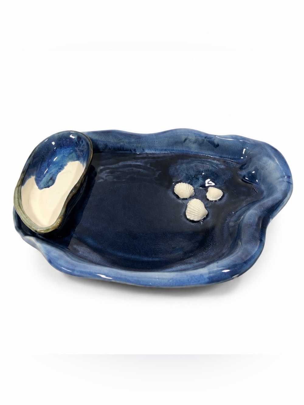 Mussels & More Pottery 17.5” Coastal Platter with Dip Well – Handmade in BC